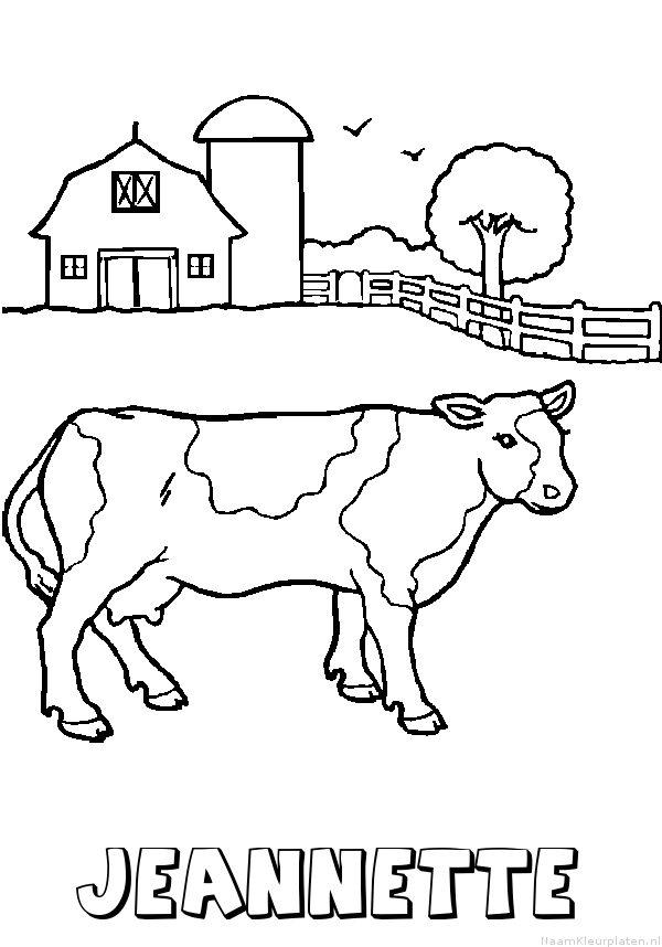 Jeannette koe kleurplaat