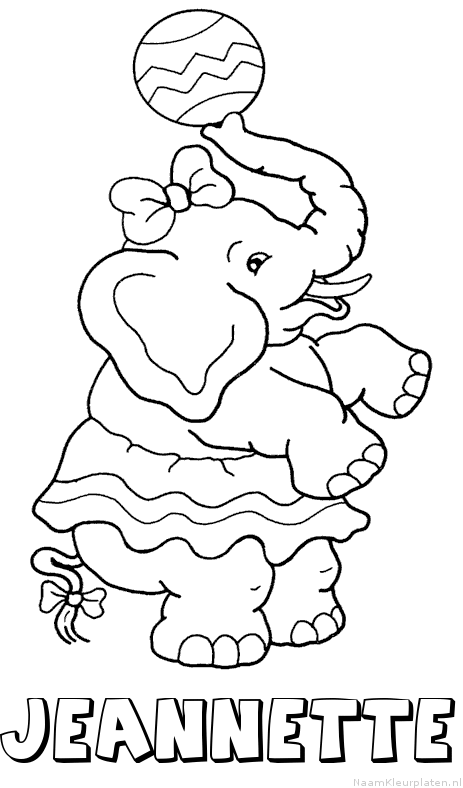 Jeannette olifant kleurplaat