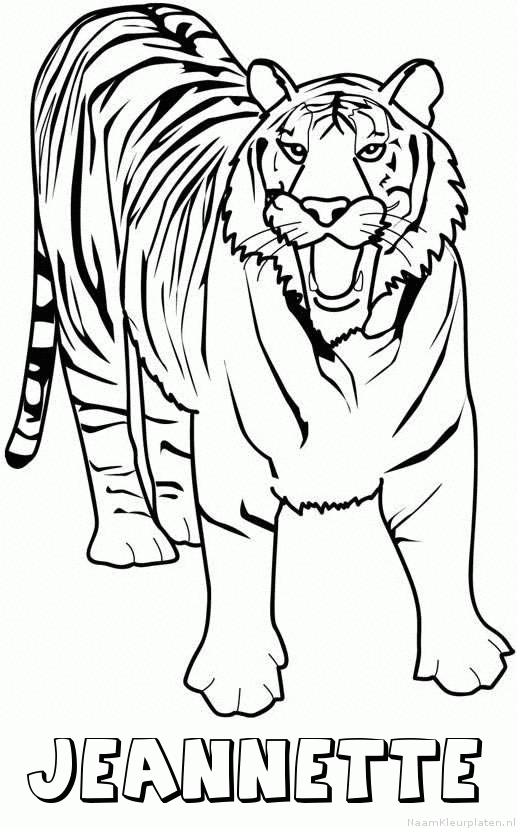 Jeannette tijger 2 kleurplaat