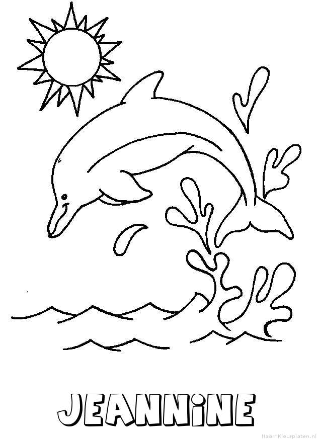 Jeannine dolfijn kleurplaat
