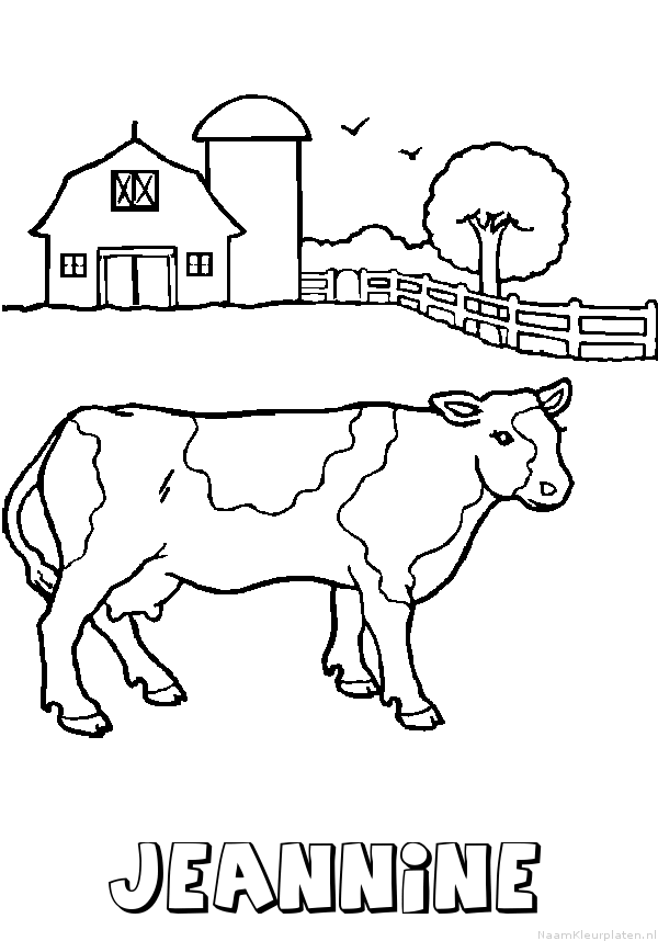 Jeannine koe kleurplaat