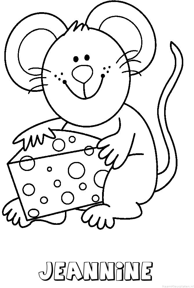Jeannine muis kaas kleurplaat