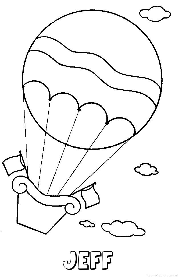 Jeff luchtballon kleurplaat