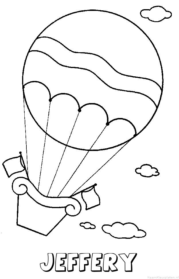 Jeffery luchtballon kleurplaat