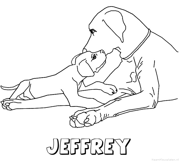 Jeffrey hond puppy kleurplaat