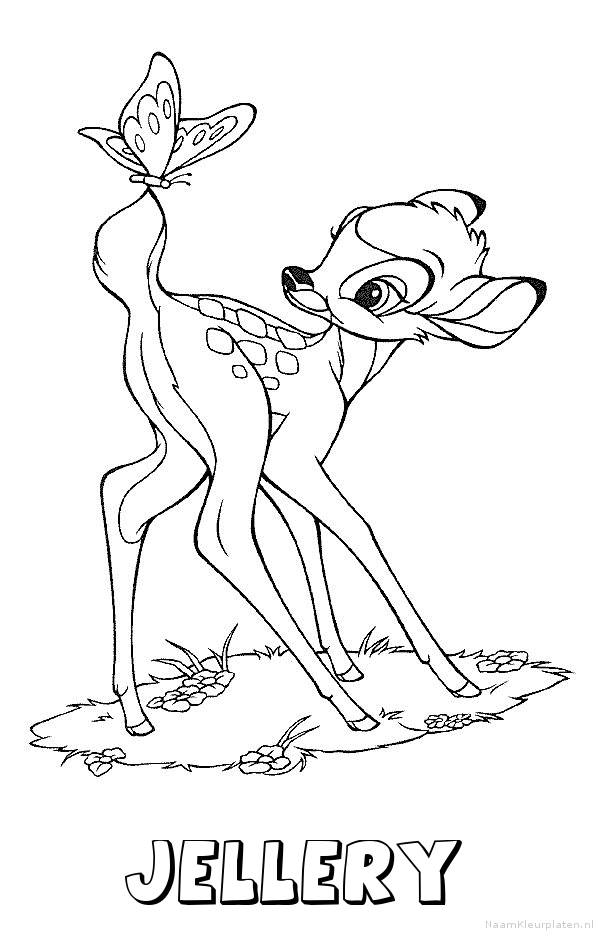 Jellery bambi kleurplaat