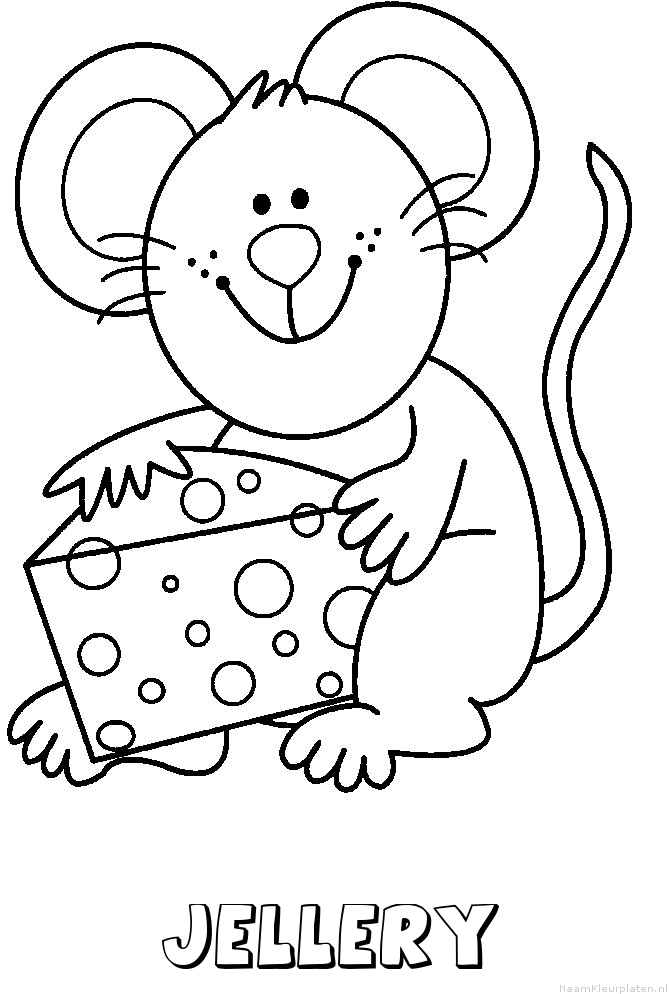 Jellery muis kaas kleurplaat