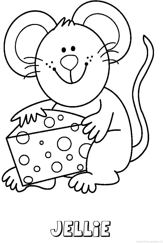 Jellie muis kaas kleurplaat