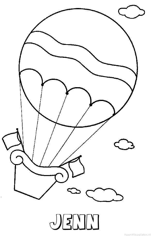 Jenn luchtballon kleurplaat