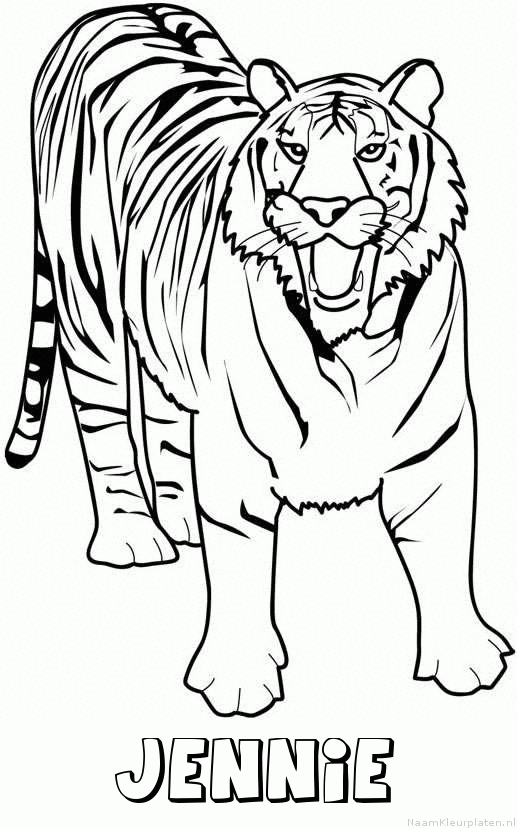 Jennie tijger 2 kleurplaat
