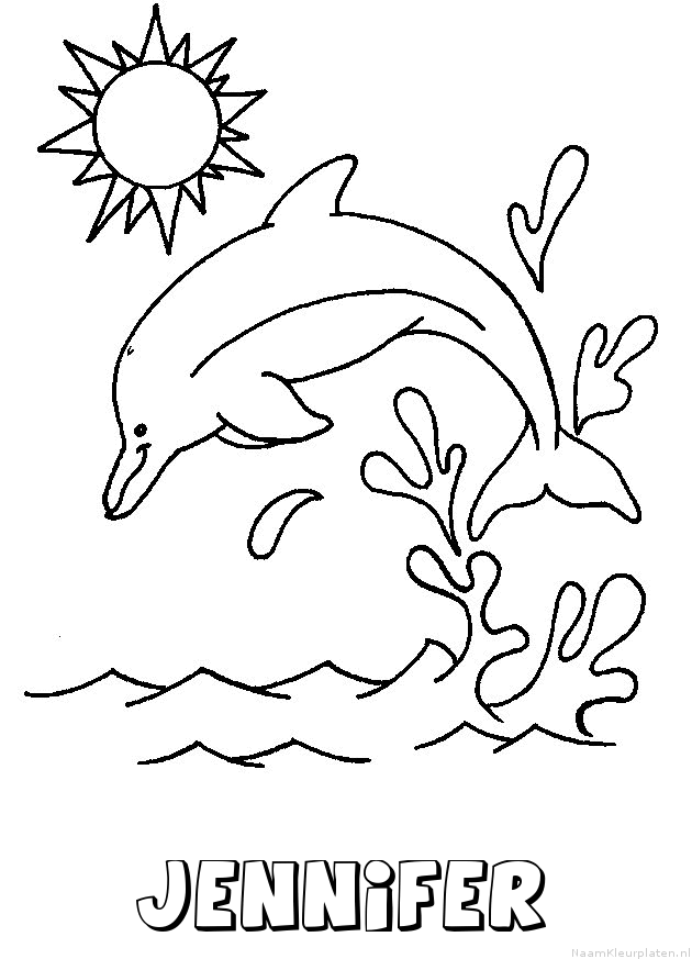 Jennifer dolfijn kleurplaat