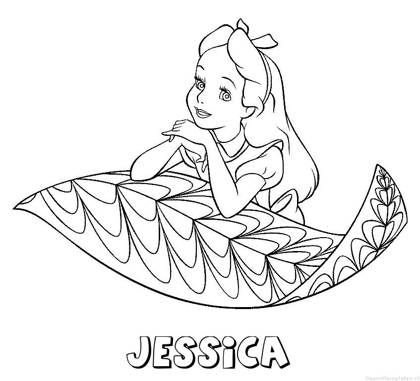 Jessica alice in wonderland kleurplaat