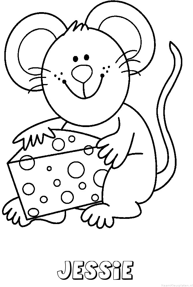 Jessie muis kaas kleurplaat
