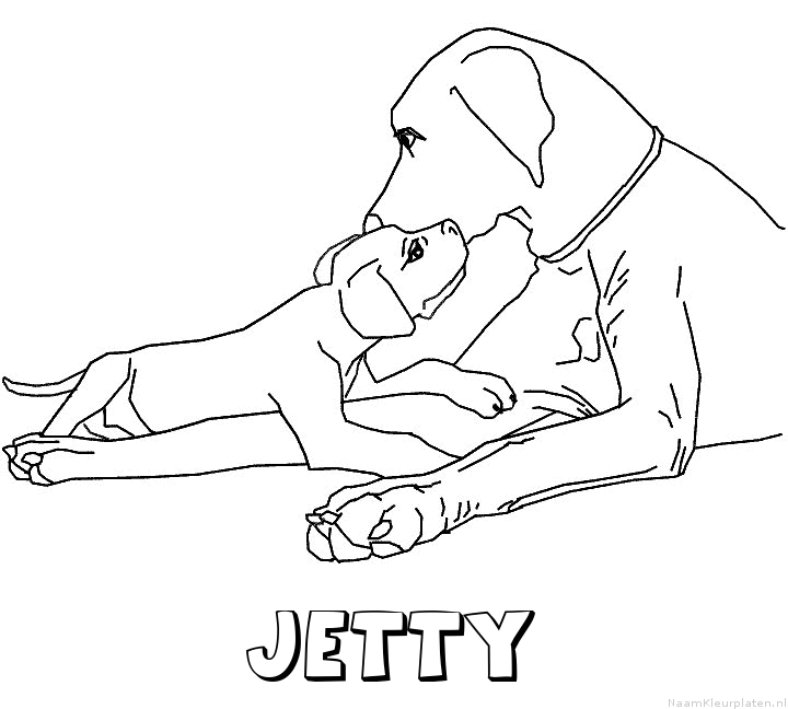 Jetty hond puppy kleurplaat