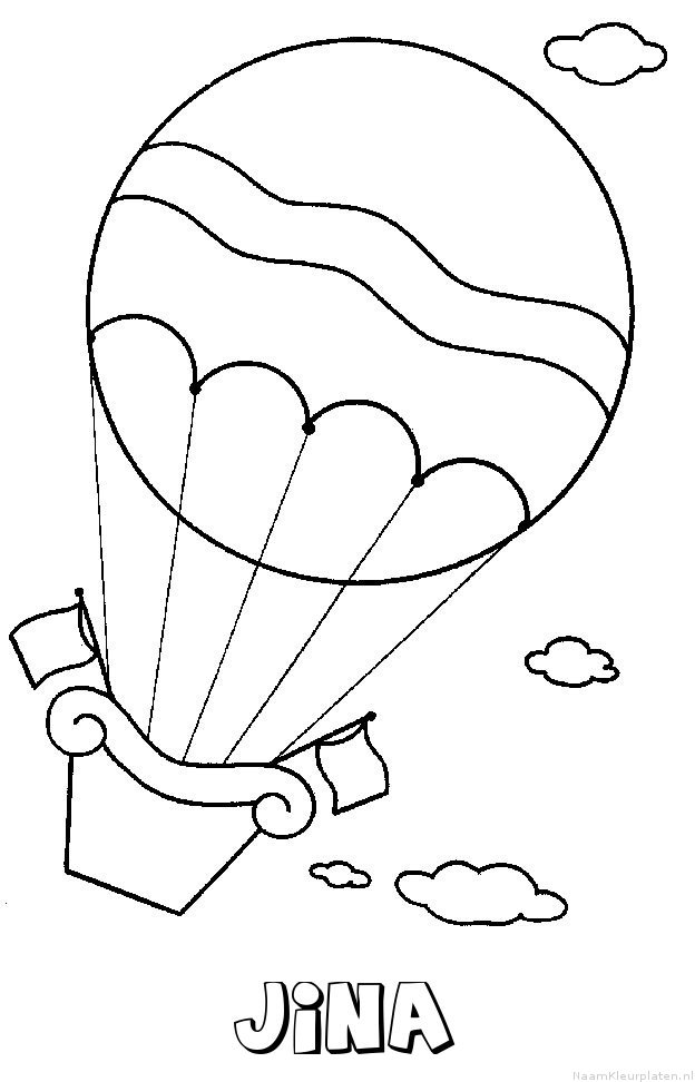 Jina luchtballon kleurplaat