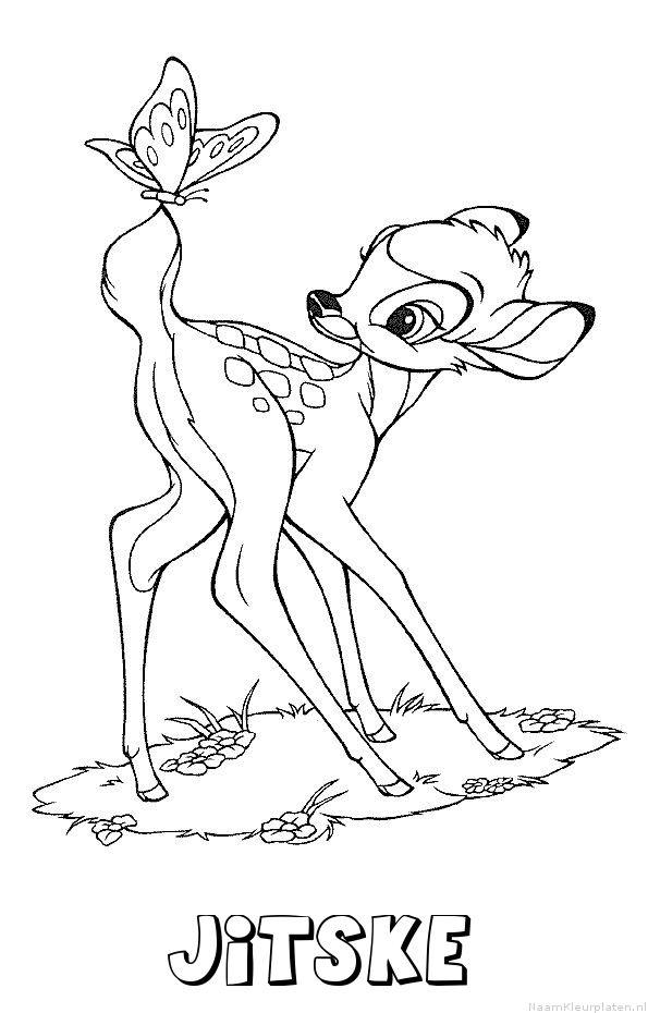 Jitske bambi kleurplaat