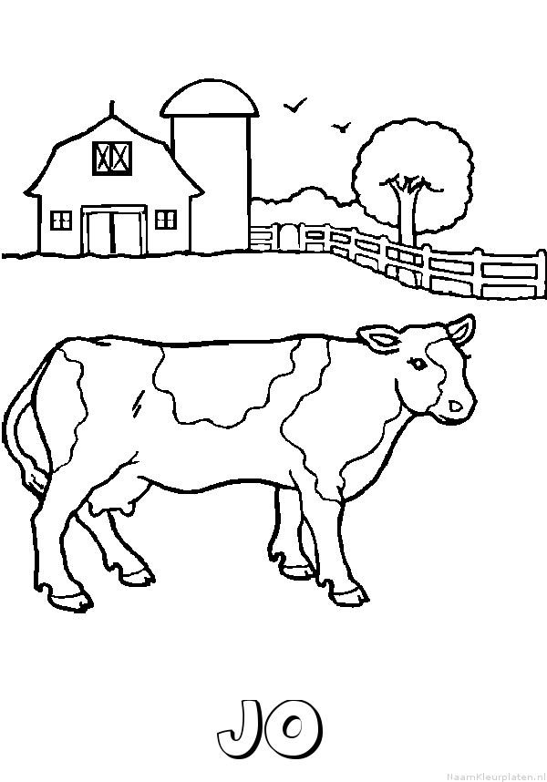 Jo koe kleurplaat