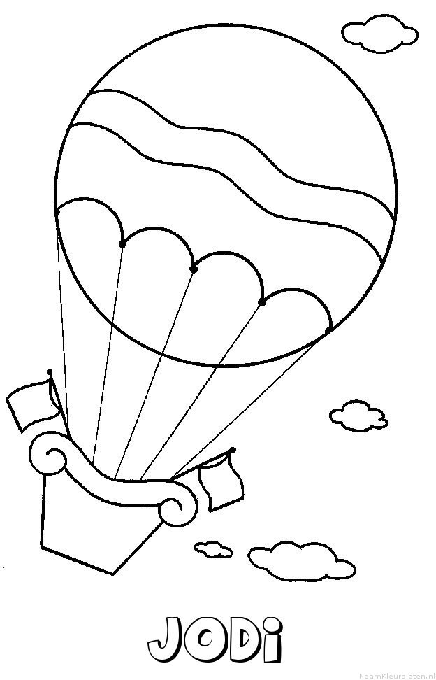 Jodi luchtballon kleurplaat