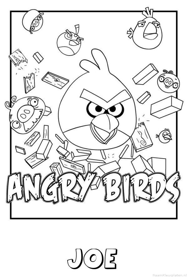 Joe angry birds kleurplaat