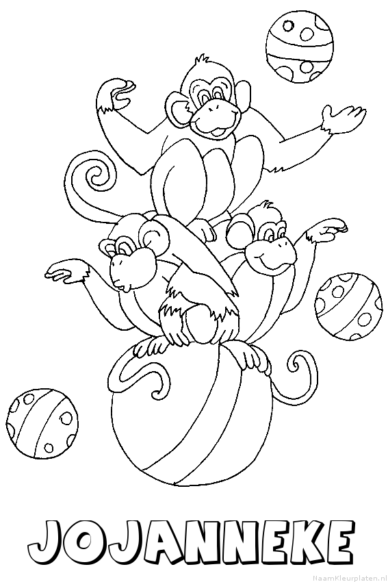 Jojanneke apen circus kleurplaat