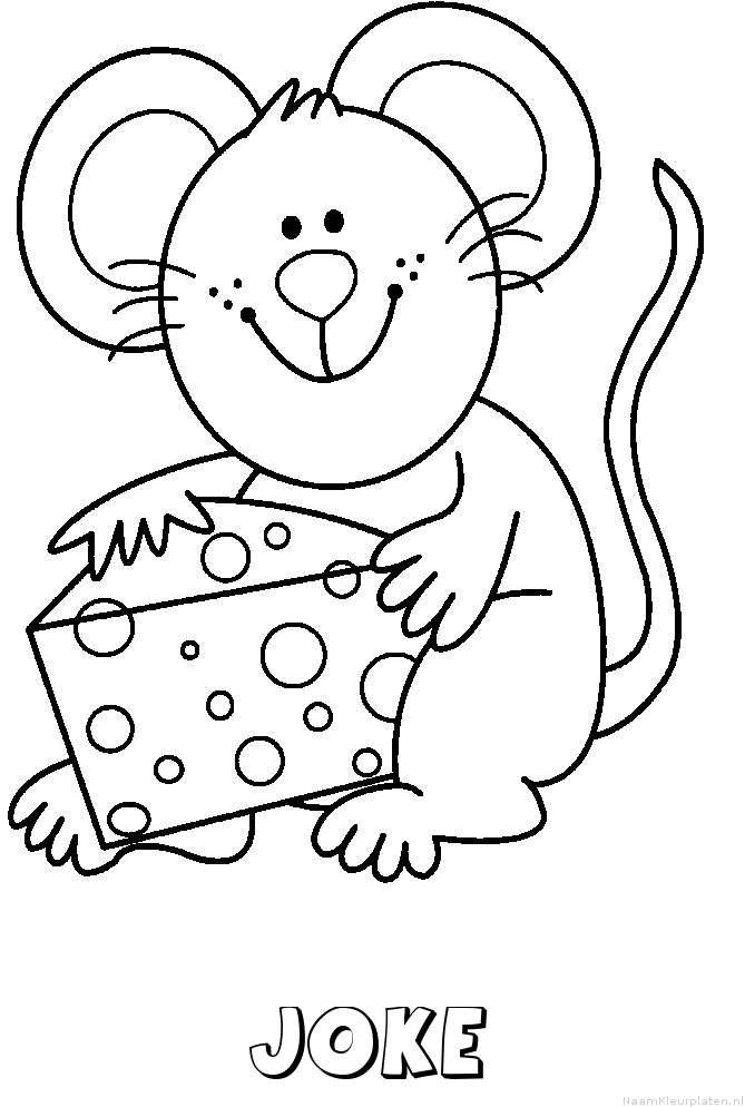 Joke muis kaas kleurplaat