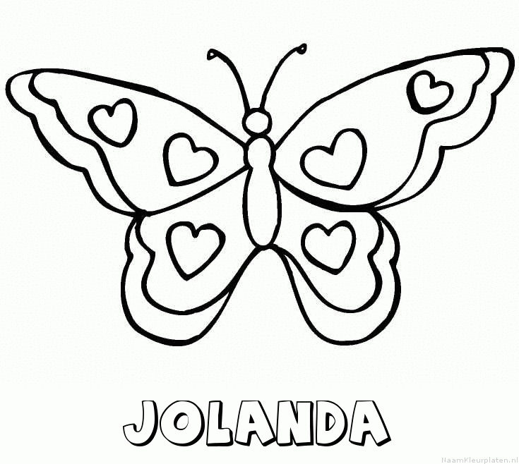 Jolanda vlinder hartjes kleurplaat
