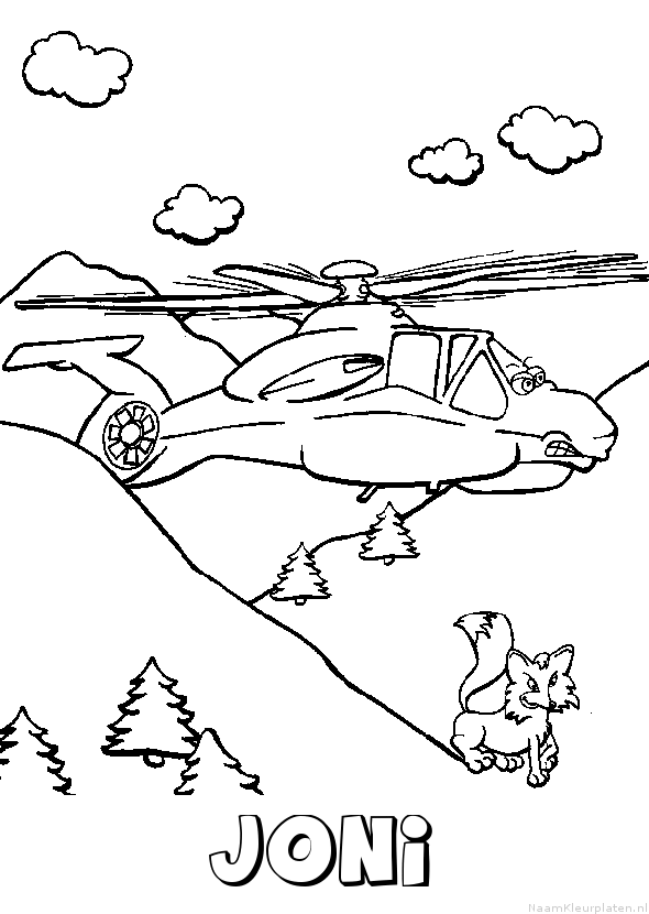 Joni helikopter kleurplaat