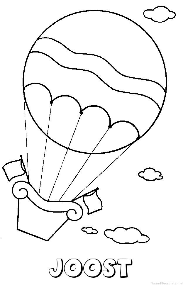 Joost luchtballon kleurplaat