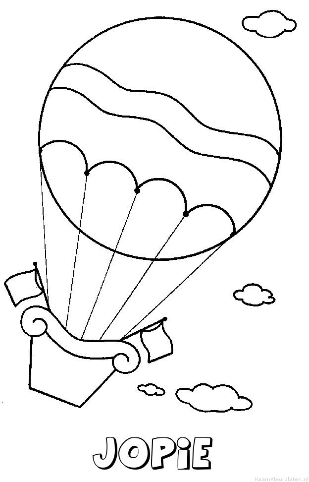 Jopie luchtballon kleurplaat