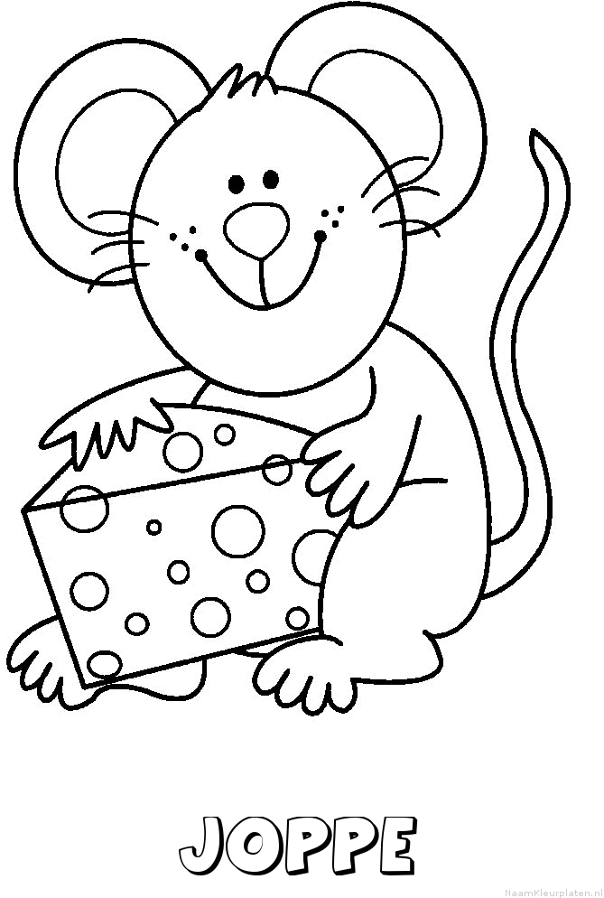 Joppe muis kaas kleurplaat