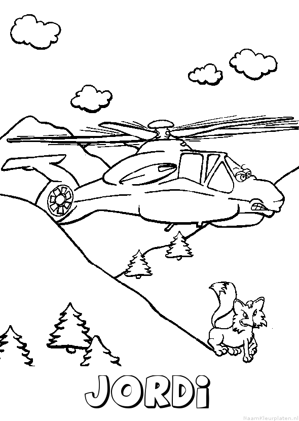 Jordi helikopter kleurplaat