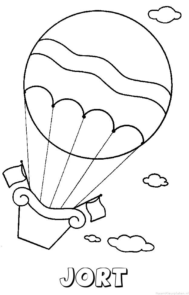Jort luchtballon kleurplaat