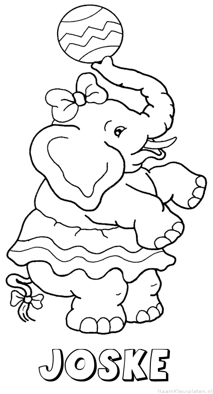 Joske olifant kleurplaat