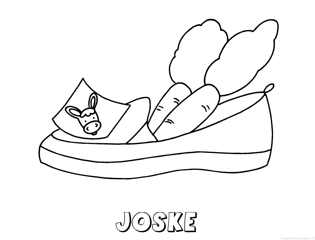 Joske schoen zetten kleurplaat