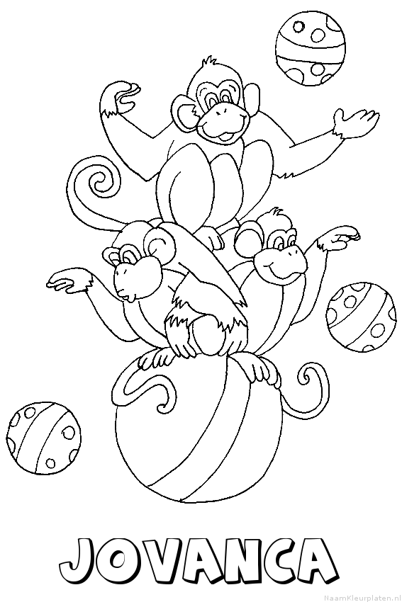 Jovanca apen circus kleurplaat