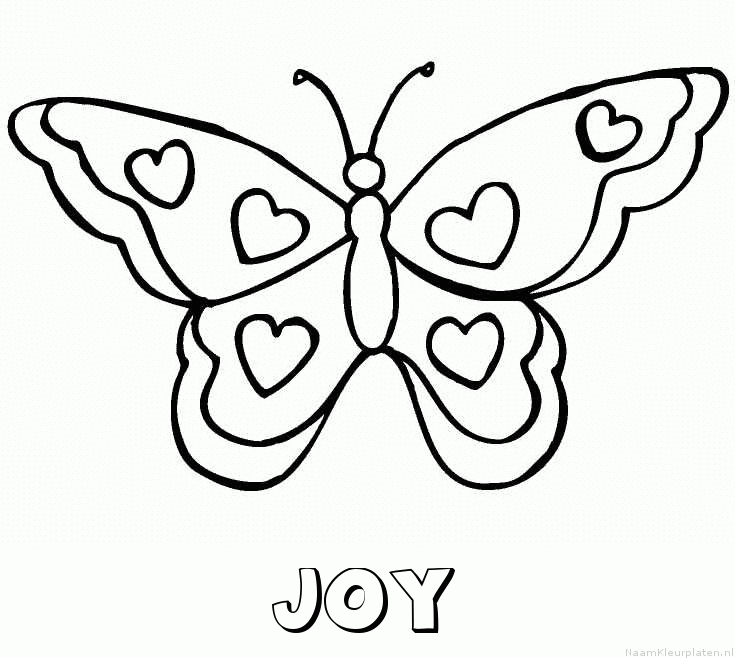 Joy vlinder hartjes kleurplaat