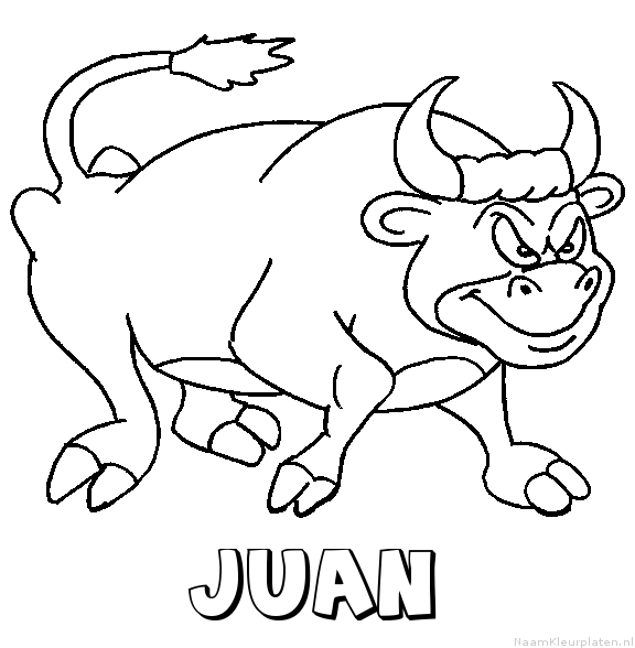 Juan stier kleurplaat