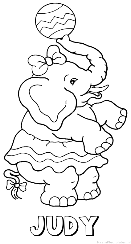 Judy olifant kleurplaat