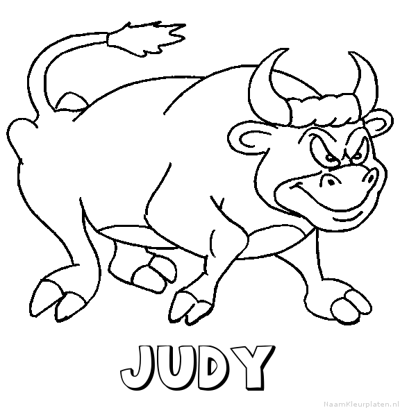 Judy stier kleurplaat