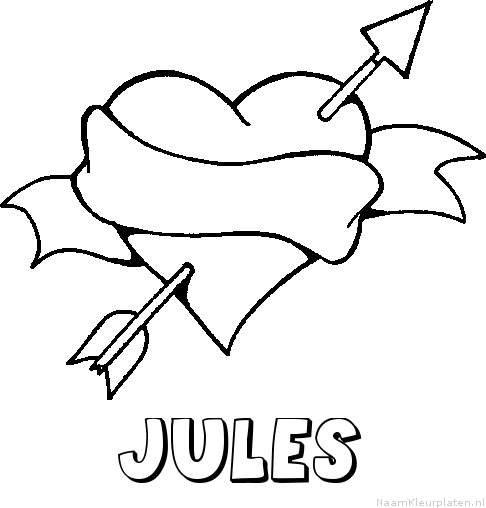 Jules liefde kleurplaat