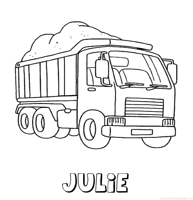 Julie vrachtwagen kleurplaat