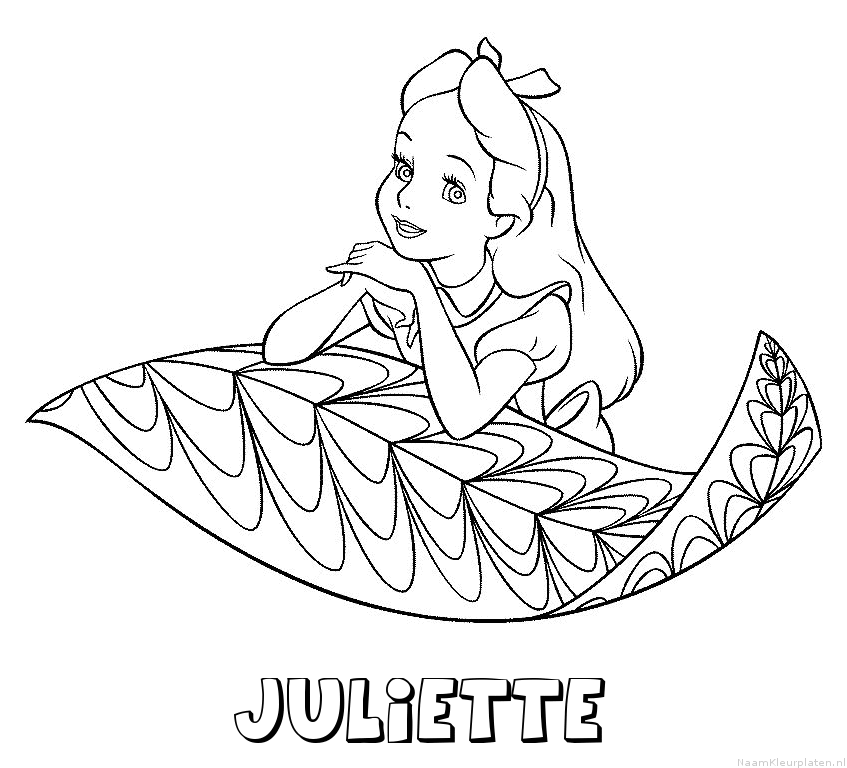 Juliette alice in wonderland kleurplaat