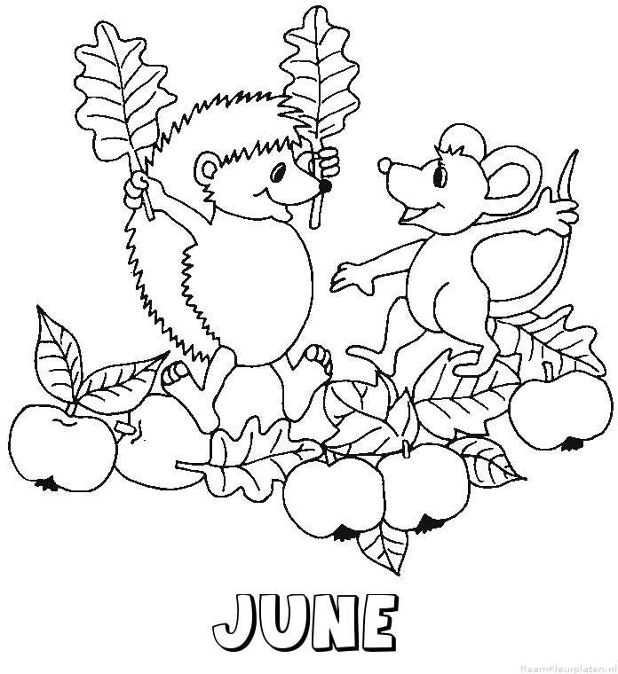 June egel kleurplaat