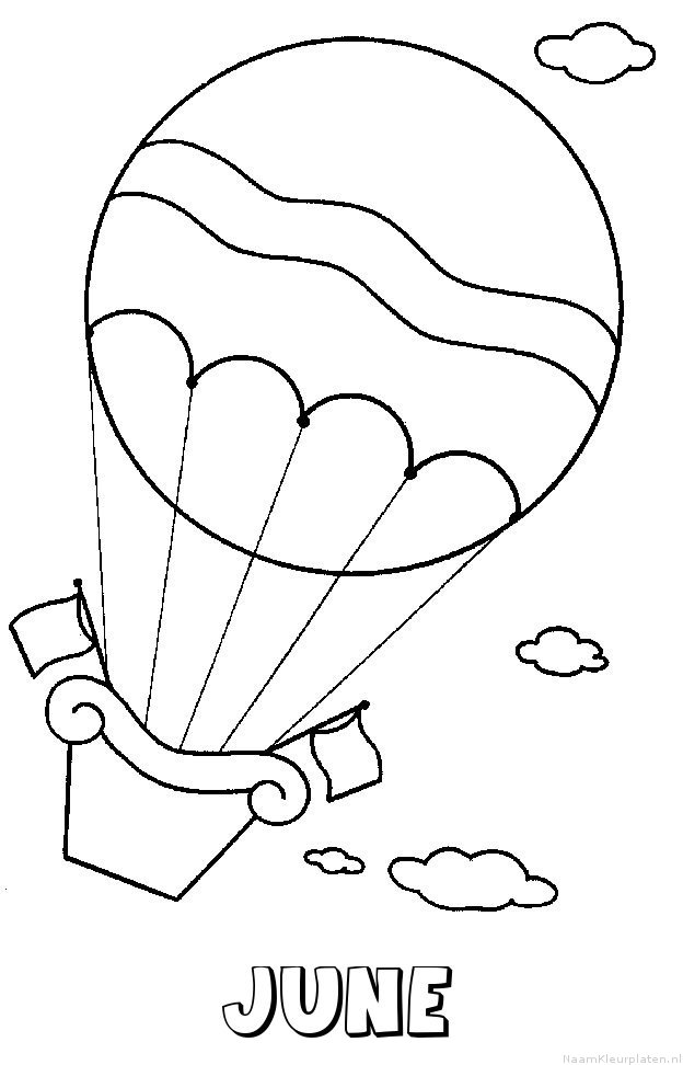June luchtballon kleurplaat