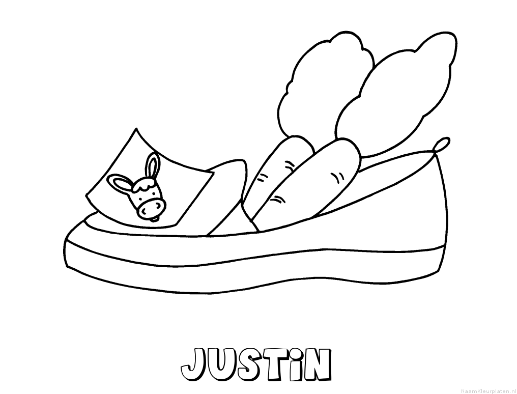 Justin schoen zetten kleurplaat