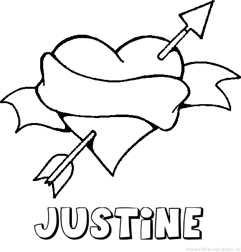 Justine liefde kleurplaat
