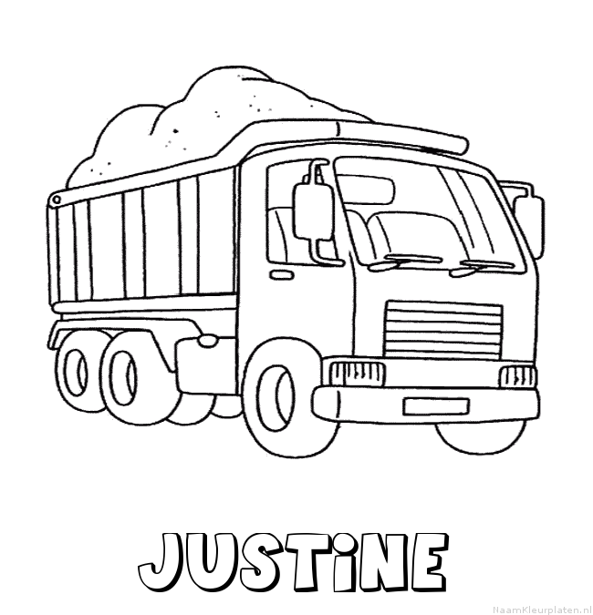 Justine vrachtwagen kleurplaat