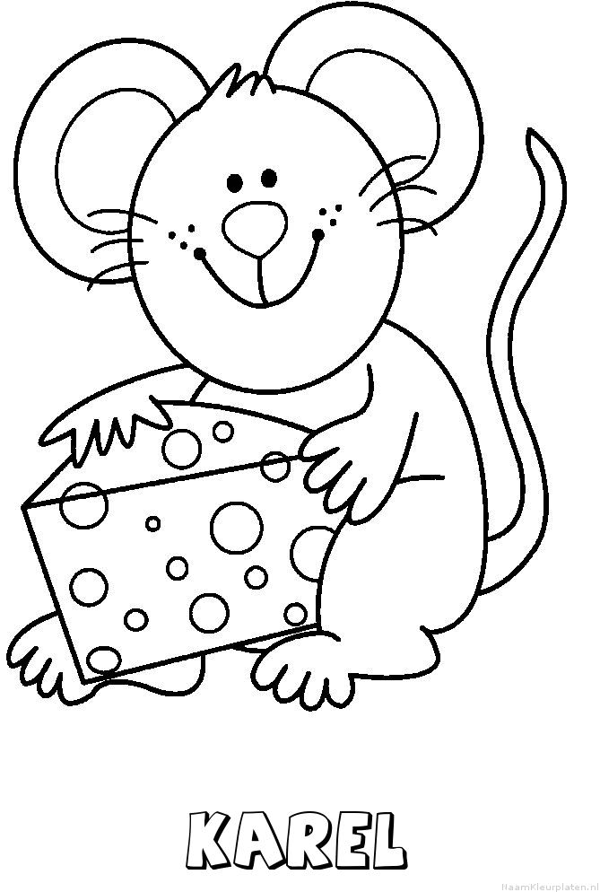 Karel muis kaas kleurplaat
