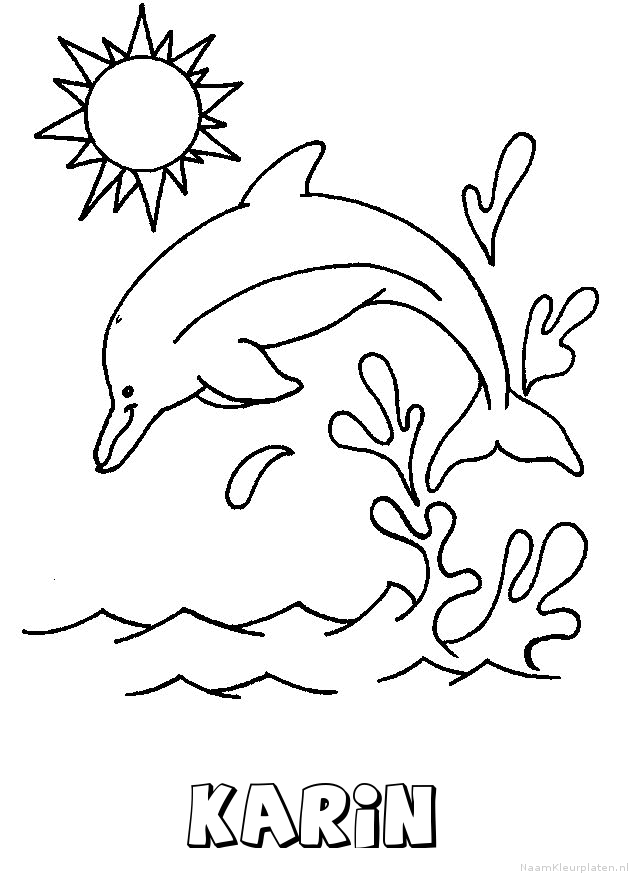Karin dolfijn kleurplaat