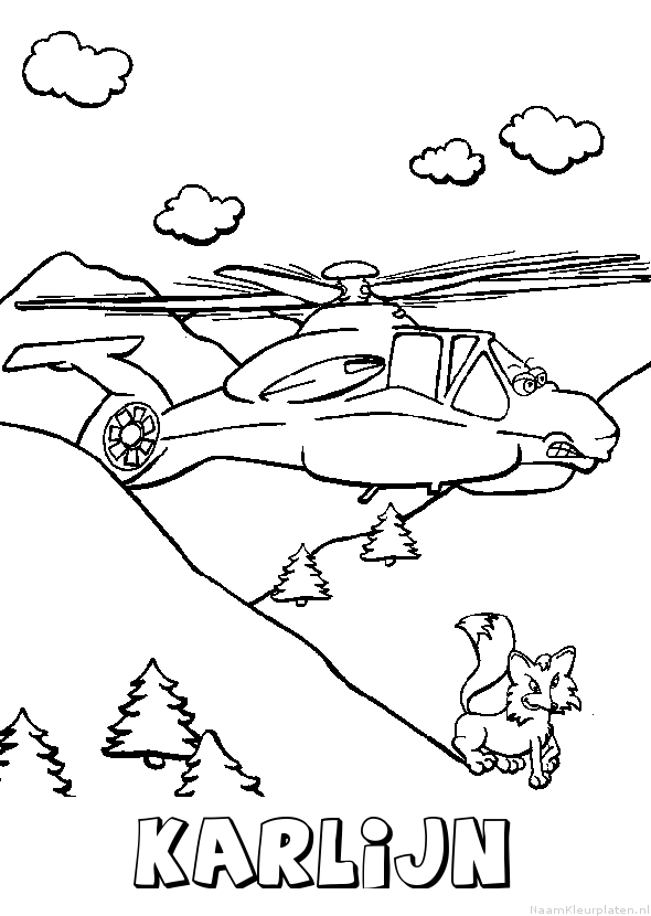 Karlijn helikopter kleurplaat